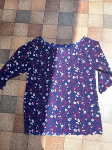 Exactly New Maurices Floral Scalloped Blouse