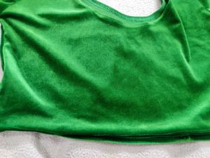 Stretchable Slip on Velvet blouse With Short Sleev