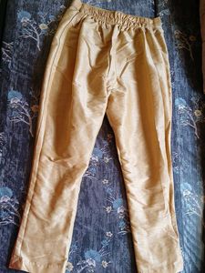 Gold Silk Blend Pants
