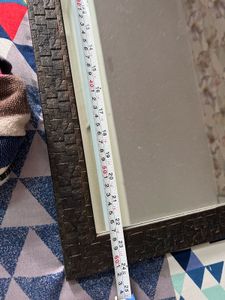 mounting mirror with wooden frame