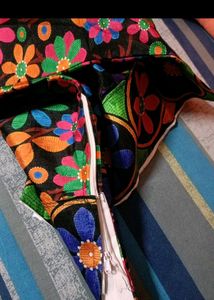 Orange Mirror Work Fabric