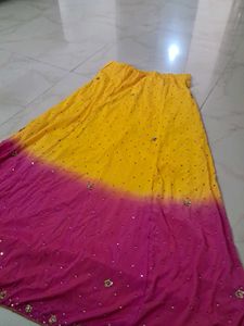 Vibrant Yellow &amp; Pink Embroidered Lehenga Choli Se