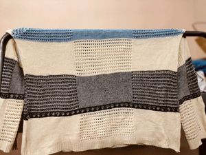 Blue and Beige Colour Top