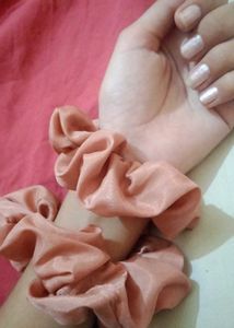 Peach Silk Scrunchie