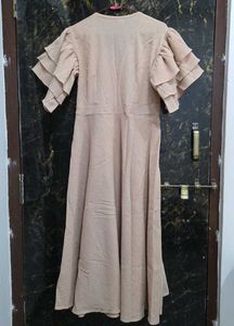 Ruffled Sleevs Fit And Flare Dress