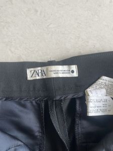 Zara Black Formal Trouser With Hem Slit