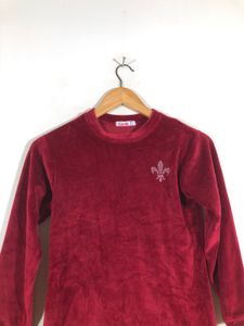 Velvet Maroon Casual Top (Girl’s)