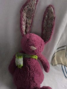 Purple Plush Bunny with Scarf