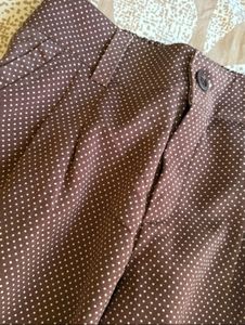 Brown Polka Dot Capris pants