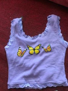 Butterfly Lavender Lace Top