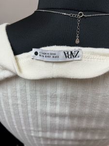 Zara White Scoop Neck Top