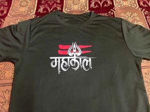 Olive Green Ganpati Graphic Dry-Fit T-Shirt