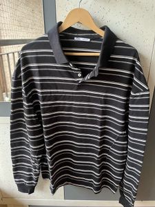Zara Striped Long Sleeve Polo