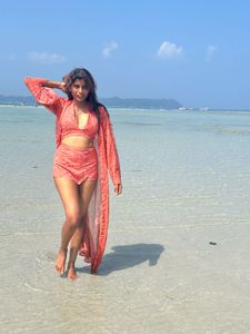 Printed Halter Neck Top skirt Set