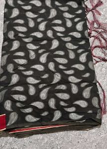 Elegant Black Paisley Saree