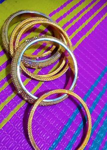 Golden Bridal Kangan - Set of 6