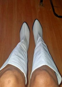 White Knee High Boots