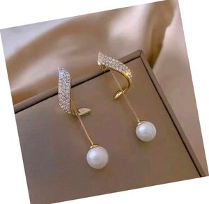 Korean long crystal Earrings