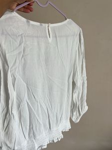 Floral Embroidered White Blouse