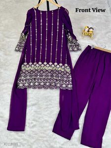 Partywear Attached Duppatta Suit