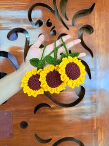 Sunflower Crochet Phone Charm