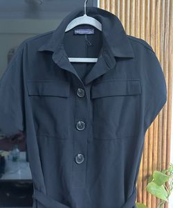 M&amp;S - Black Belted Dress, Bust - 34