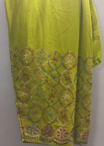 Green Embroidered Kurta