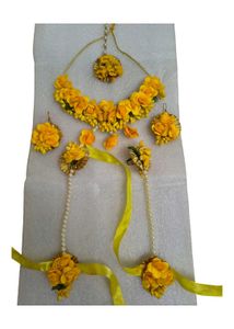 Floral Haldi Jewellery Set For Weeding (5 Piece)