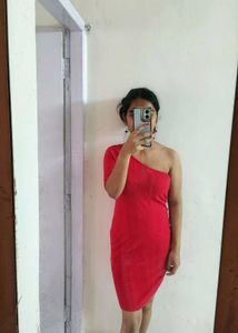 Red One-Shoulder Bodycon Dress