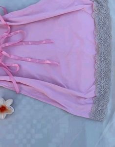 Pink Lace Trim Dress