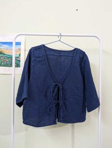 Denim bow Top