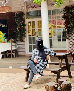 Checked Black Longline Shirt