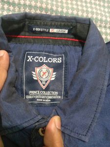 Full Hand Blue Shirt (XL Size/ 40 Inch)