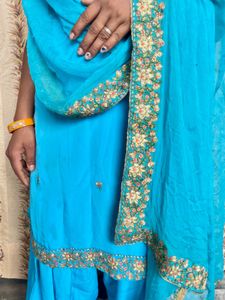 Turquoise Embroidered Salwar Kameez