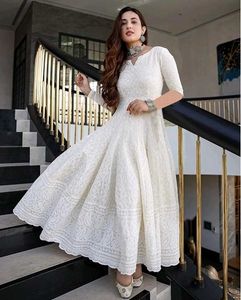 Elegant White Ethnic Gown