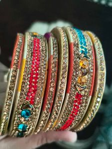 Sparkling multicolour lakh Bangle Set