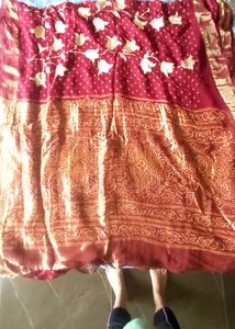 Zari Borders Embroidery Work Saree