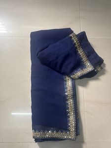 Elegant Navy Blue Saree