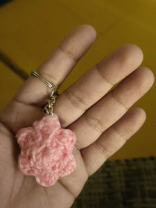 Pink Flower Keychain