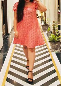 Women Party Wear Cherry Red Dress 👗