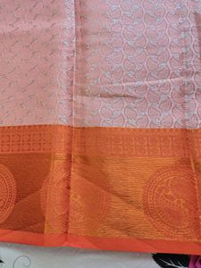 new unused Elegant Peach &amp; Orange Saree