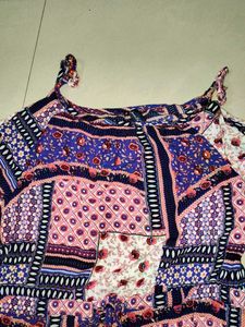 Patchwork Cold Shoulder Dress
