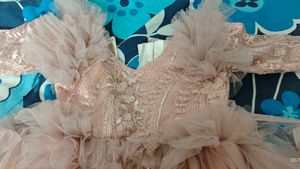 Elegant Pink Ruffled Girls Dress