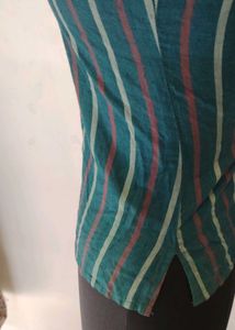 Striped Ruffle Sleeve Top