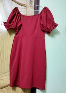 TokyoTalkies Casual Fit Poly Elastin Solid Redress