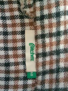 Boxy Shirt,Brown &amp; White Checked Shirt