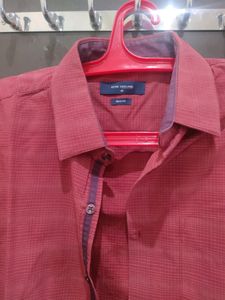 Peter England Brick Red Shirt (Excellent Condition
