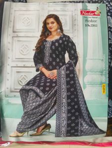 Black Colour Kurthi Set Cotton Mixed