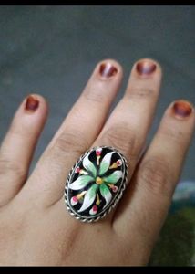 Floral Painted Ring