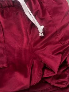 Maroon Velvet trousers